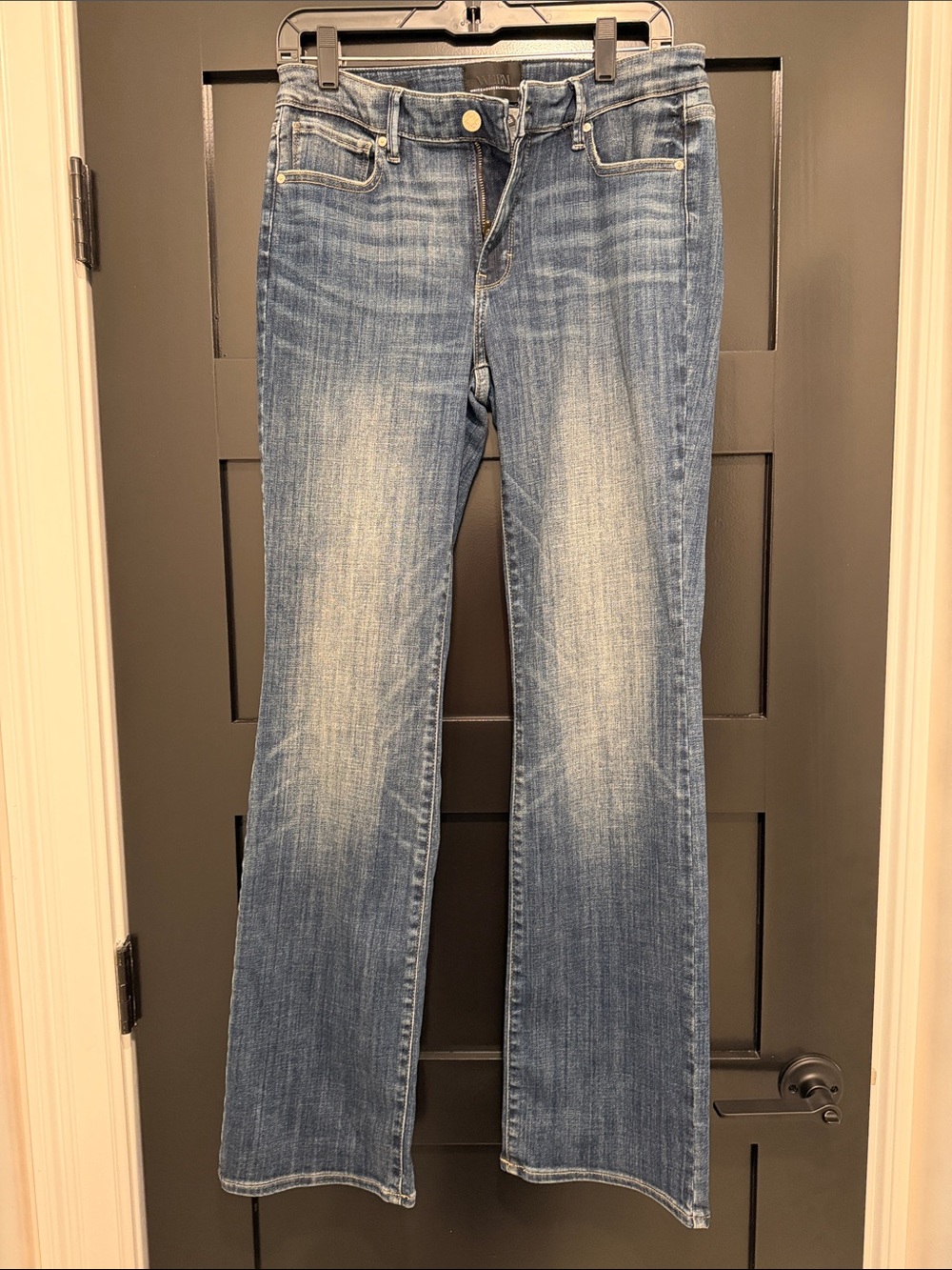 White House Black Market Blue Faded Wide-Leg Jeans